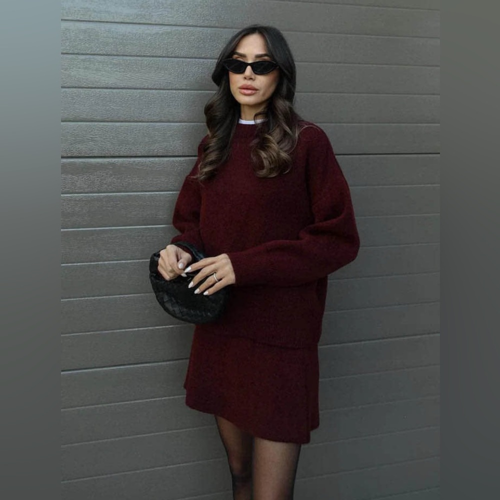 Burgundy Knit Set